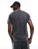 Another Influence tokyo acid washed relaxed fit t-shirt in charcoal gray