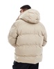 Jack & Jones Premium oversized shell puffer jacket in beige