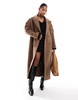 Aria Cove maxi formal coat in brown