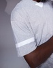 ASOS DESIGN oversized v neck t-shirt with contrast panel in gray heather
