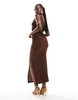 ASOS DESIGN column maxi skirt in textured chocolate - part of a set