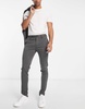 Bershka smart taliored pants with side split in gray