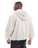 ASOS DESIGN 400g heavyweight boxy oversized zip through hoodie in oatmeal heather