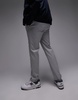 Topman skinny smart pants with elasticated waistband in light gray