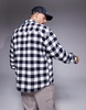 ASOS DESIGN 90s oversized wool blend shirt in navy buffalo check