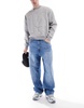 Bershka baggy jeans in mid blue