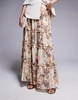 AFRM Sabina tiered maxi skirt with built-in shorts in snake print - part of a set