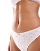 Monki mix and match soft thong in white hearts