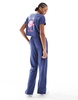 Brave Soul pajama set in navy with pink cowgirl print