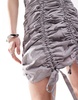 Amy Lynn Erin adjustable ruffle bow tie mini dress in gray
