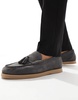 ASOS DESIGN boat shoes in gray suede with natural sole