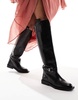 ASOS EDITION premium leather over the knee riding boots in black