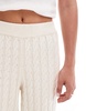 4th & Reckless wool mix cable knit flared pants in cream - part of a set