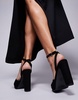 ASOS DESIGN Wide Fit Naples platform barely there block heeled sandals in black suedette