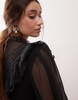 Miss Selfridge victoriana blouse in black
