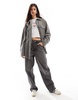 ASOS DESIGN supersoft shacket in charcoal heather