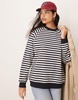 ASOS DESIGN oversized stripe long sleeve sweat with navy rib