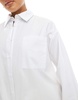 ASOS DESIGN poplin extreme cuff oversized shirt in white