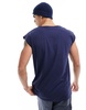 Brave Soul raw edge tank in navy