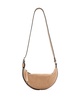 AllSaints leather half moon crossbody bag in mink brown