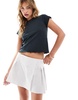 ASOS DESIGN skort in black and white stripe