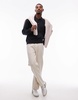 ARKET merino wool knit long sleeve polo shirt in navy
