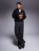 Armani Exchange logo half zip sweatshirt in black