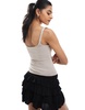 Bershka shaping square neck cami top in taupe