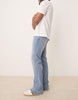 ASOS DESIGN stretch flare jeans in light wash blue