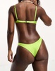 Bershka satin bikini bottoms in lime