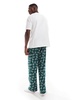 ASOS DESIGN pajama set with Forever Blessed graphics in dark green