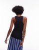 ARKET ribbed jersey racer back tank top in blue