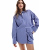4th & Reckless oversized shirt in blue stripe - part of a set