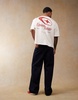 ASOS DESIGN boxy oversized heavyweight dropped shoulder T-shirt with back print in cream