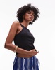 ARKET ribbed jersey racer back tank top in blue