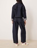 ASOS DESIGN cropped barrel leg jeans with button fly