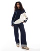 ASOS DESIGN crew neck boucle sweater in abstract print