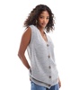 ASOS DESIGN longline layering sweater in gray