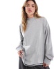 ASOS DESIGN long sleeve t-shirt with high neck in gray heather
