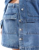 Pieces utility denim mini skirt in medium blue - part of a set