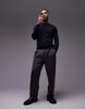 Mango knitted crew neck sweater in navy