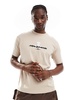 Aape By A Bathing Ape logo t-shirt with camo back print in beige