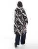 ASOS DESIGN shower proof rain jacket in black and white abstract