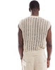 Bershka loose knit tank top in beige