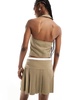 Reclaimed Vintage vest in brown pinstripe