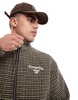 Bershka checked bomber jacket in brown