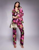 ASOS LUXE tailored pants in dark blurred floral print - part of a set