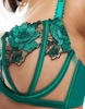 Ann Summers Caged Rose embroidered non padded balcony bra in green