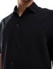 Bershka premium shirt in black - part of a set