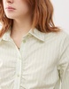 Reclaimed Vintage ruched cinched waist fitted shirt in green stripe